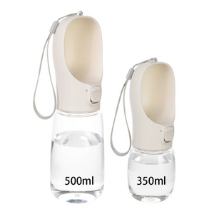 Two white and clear portable water bottles with, labeled 500ml and 350ml, on a white background.