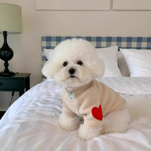 Bichon in white heart love dog shirt