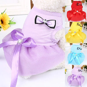 Beautiful bow dog dress available in 6 colors