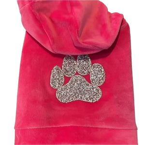 Bling paw print pattern on back