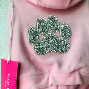 Bling paw print pattern on back