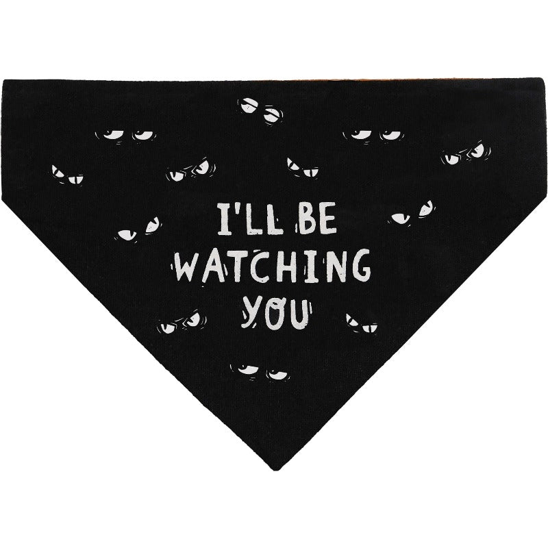 Halloween Reversible Dog Collar Bandana-I Love My Batty Family in white lettering on orange fabric with black bats.