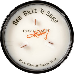 Sea Salt & Sage candle burns 28 hours