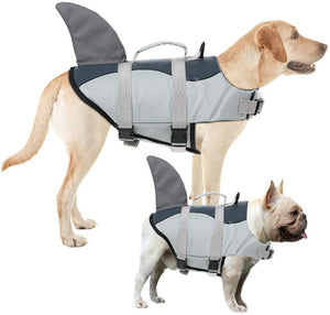 Shark Fin Dog Life Jackets are perfect for beach days and water sports. 