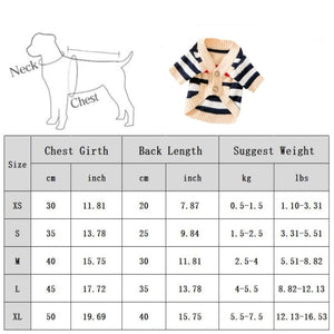 Striped Button-Down Cardigan Dog Sweater