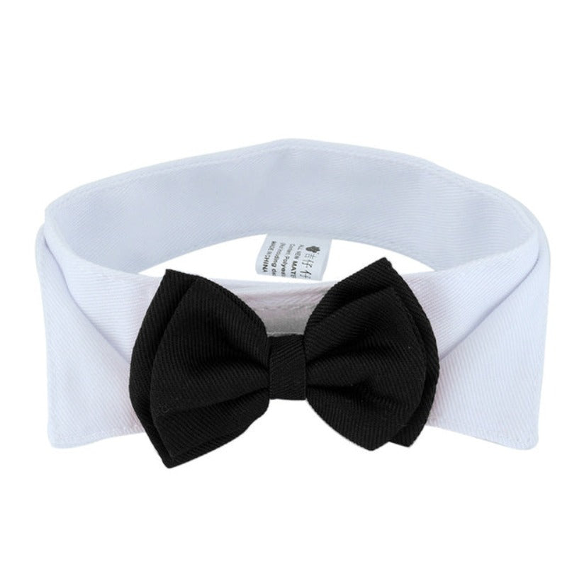 Available in 2 sizes in black or red, this adjustable formal bow tie collar will dress up your pup for the party in no time.