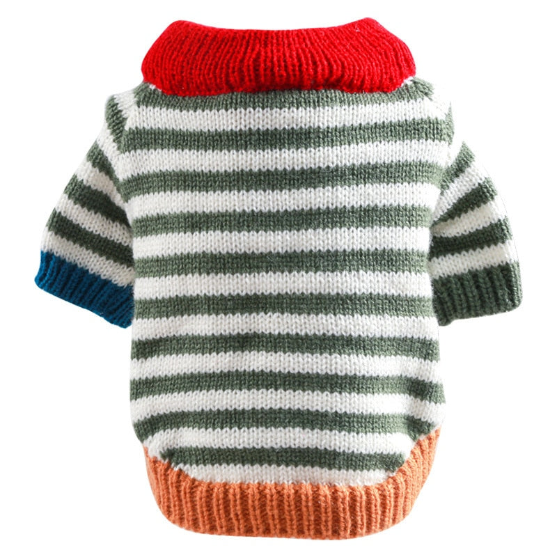 Christmas Retro Striped Dog Sweater