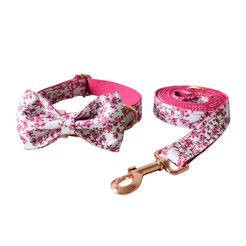 Our pink Cottage Rose Dog Collar & Leash Set is among our best sellers.