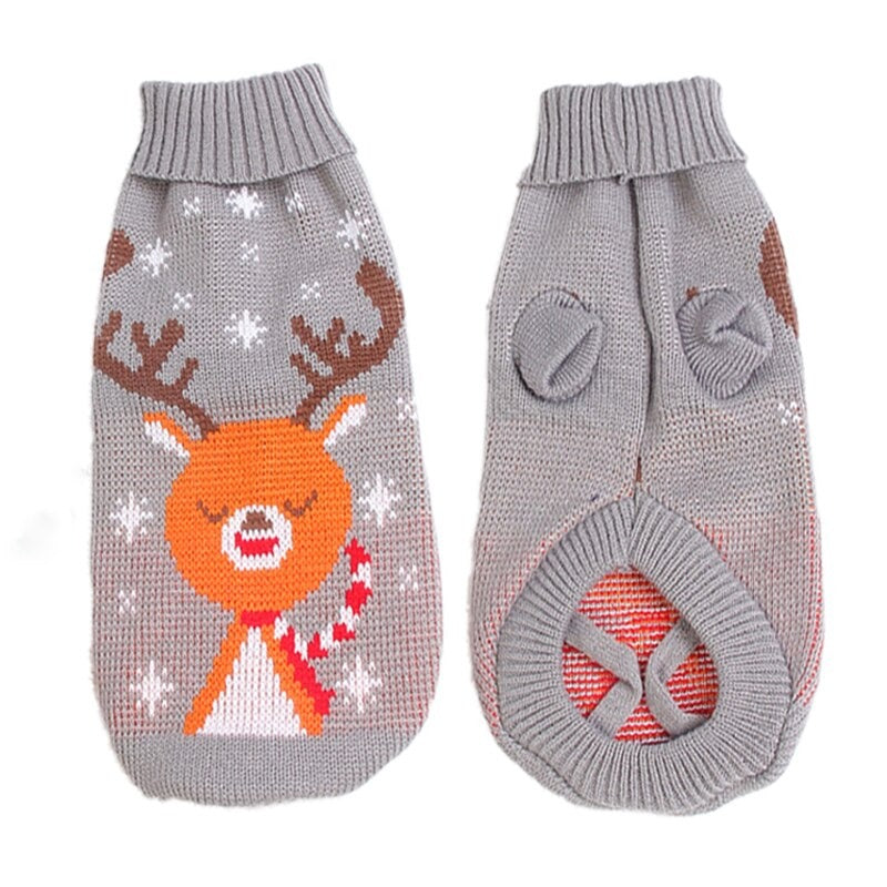 This Gray Christmas Reindeer Sweater will keep your pal warm and cozy this winter.