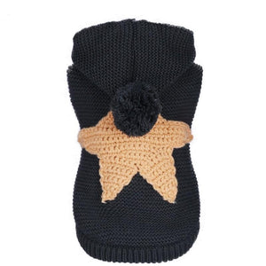 This Gold Star Dog Sweater Hoodie comes in XS-XL for small dogs like Chihuahua, French Bulldog, Pug and Maltese.