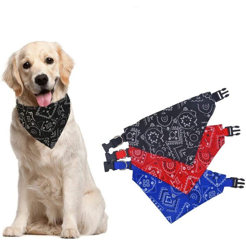 Your dog will look hip in these Cool Dude Dog Bandana Collars, in red, black or blue.