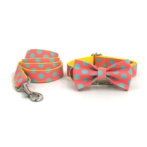 Our luxurious Summer Polka Dot Bow Tie Dog Collar & Leash Sets are best sellers.