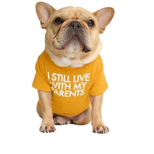 Yellow "I Still Live With My Parents" Dog T-Shirt