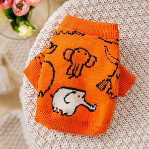 Orange Elephant Dog Sweater