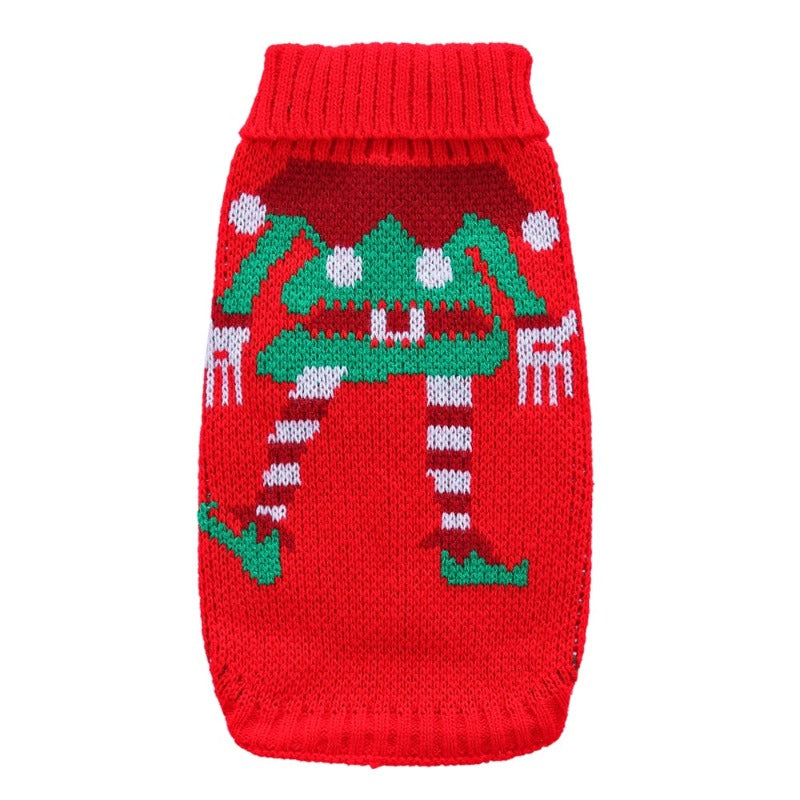 This cute red Christmas Elf Dog Sweater will keep your fur baby cozy this autumn/winter. Fits small- to medium-sized dogs.