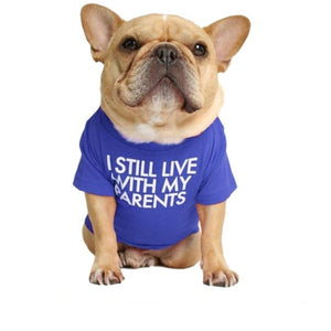 Blue "I Still Live With My Parents" Dog T-Shirt