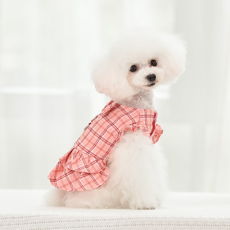 pink dog dress Plaid Dog Dress & Leash Set | Poshdoglife.com