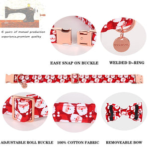 Santa Baby Christmas Flower Dog Collar & Leash Set | Personalized Free