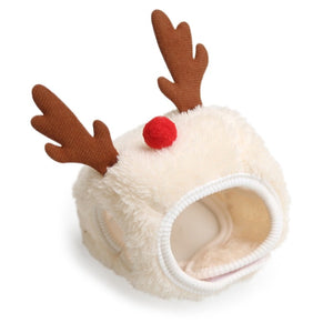 Reindeer Antler dog hat attaches with Velcro strap under the chin.