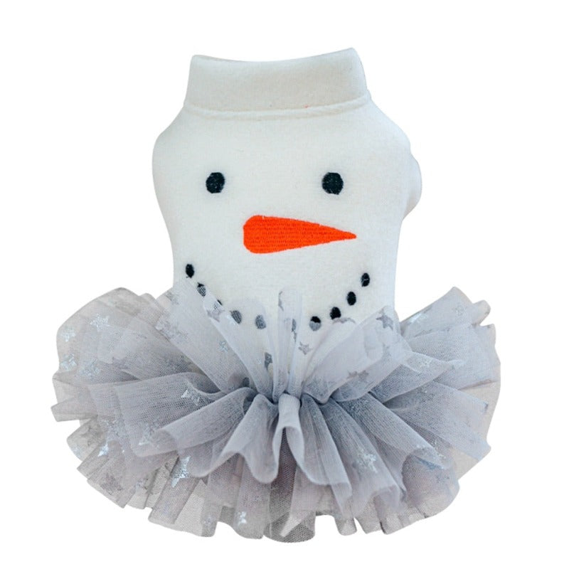 This adorable Snowman Tutu Dog Dress is a fun addition to your pup's holiday wardrobe and fits small to medium dogs. 