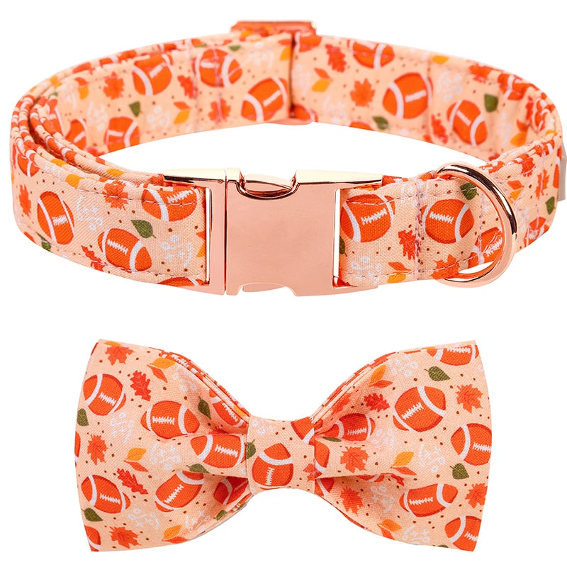 Football Fan Bow Tie Dog Collar