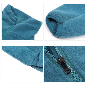 This big dog warm plush fleece coat covers all four legs and has a zip for easy on/off. 