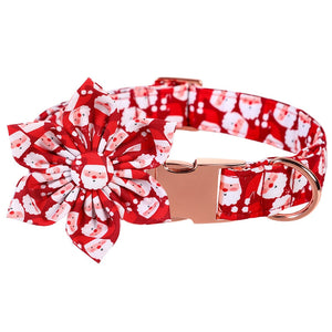 Red Santa Baby Flower Collar slider can be removed and is washable.