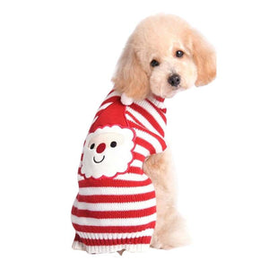 Red Striped Santa Christmas Sweater fits small to medium dogs.