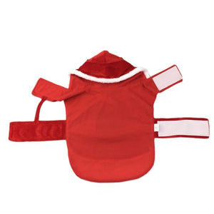 Santa Reindeer Dog Suit attaches with Velcro straps.