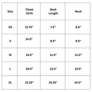 Please measure your dog against this size chart before ordering this Dog T-shirt