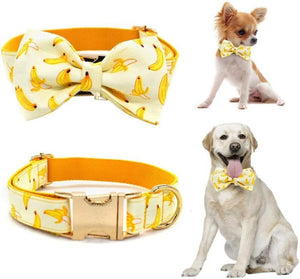 Houndstooth Free Personalized Dog Collar Leash Bow Tie Set 