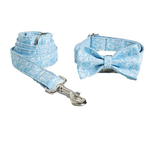 Our elegant Blue Paisley Polka Dot Bow Tie Dog Collar & Leash Sets are best sellers.