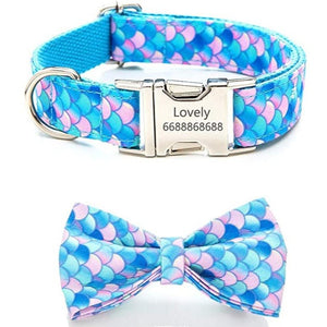 Bow ties are detachable and washable. Collars can be personalized with name and number.