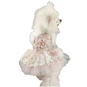Available in 6 sizes, this luxurious designer Juliette Designer dog party dress is perfect for small breed dogs such as Chihuahua, Yorkie, Pomeranian, Maltese, Shih Tzu and Poodles for weddings, anniversaries, photoshoots and special occasions.
