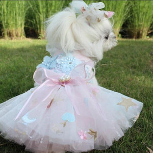 Our Lilia Tulle Dog Party Dress is perfect for small to medium dogs for weddings and special occasions.