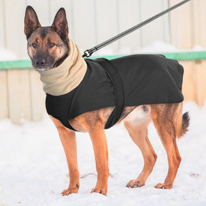 This comfy large dog winter coat has an extended neck and 3-layer thermal lining. It's suitable for large breed dogs, including Greyhound, Golden Retriever, Labrador, German Shepherd, Boxer, Doberman and more.