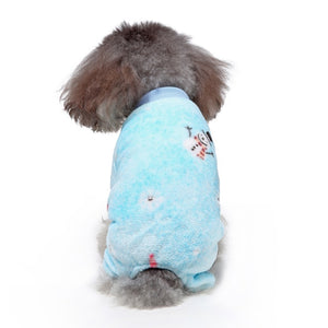 These blue Polar Bear Onesie dog pajamas are perfect for small- and medium-breed dogs such as Chihuahua, Toy Poodle, Yorkie, Maltese, Cocker Spaniel, Pomeranian.