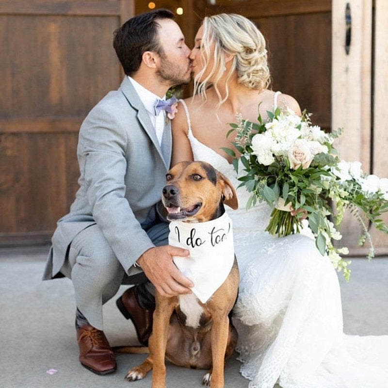 "I Do Too" Wedding Dog Bandana