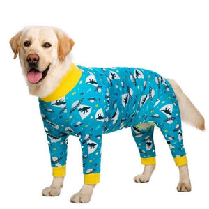 Your dog be on the hunt for dinosaurs in this comfy, cotton T-Rex onesie.