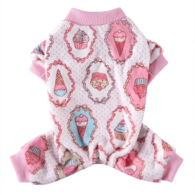 our girl is bound to have sweet dreams wearing this cozy sweet treat onesie--featuring ice cream and cupcakes galore.