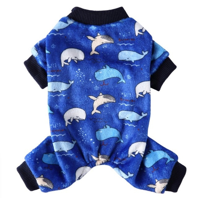 Your dog will have a whale of a time in these cozy and warm PJs.