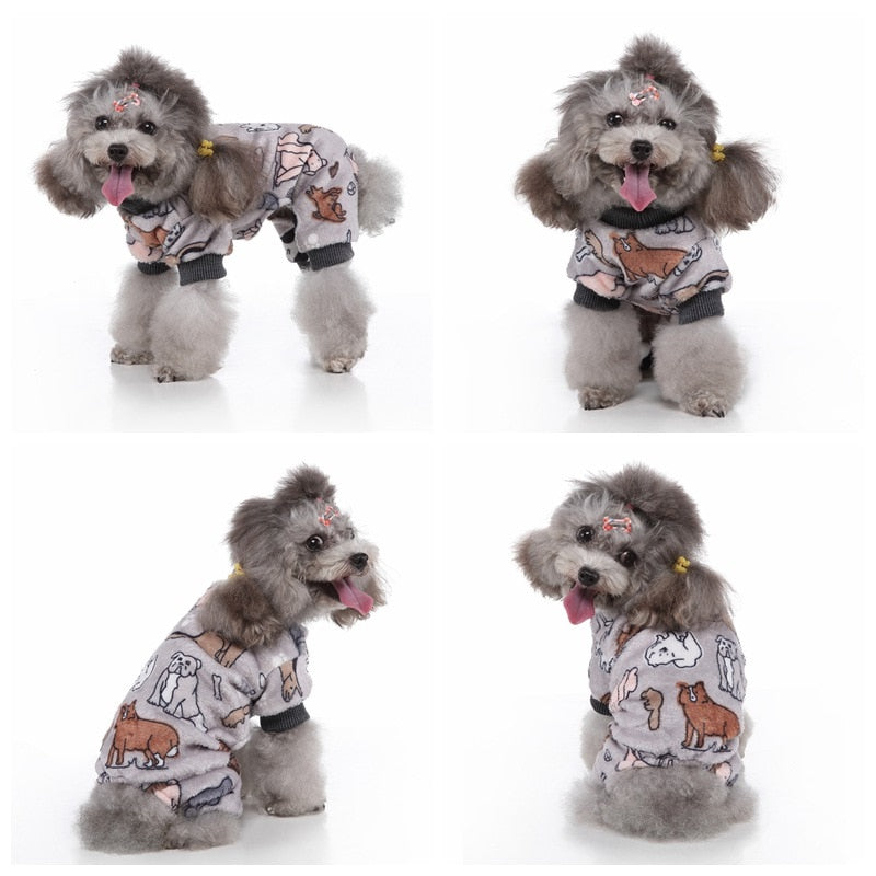 Cozy and warm, these Doggy Play patterned PJs are what doggy dreams are made of for those cool winter nights.