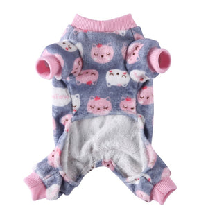 These onesie dog PJs are made of breathable, skin-friendly polyester fabric.