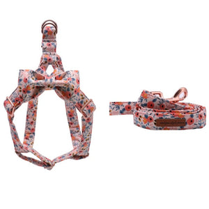 This Vintage Rose 3-Piece Harness matching set includes a Dog Harness, Bow Tie & Leash. 