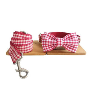 Our Red Gingham Plaid Bow Tie Dollar Collar & Leash Set is among our best sellers.