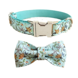 Bow ties are detachable and collars can be personalized with your dog's name and number.