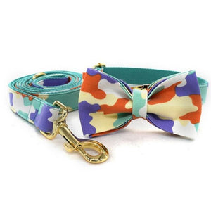 Our Colorful Camo Bow Tie Dog Collar & Leash Sets are best sellers.