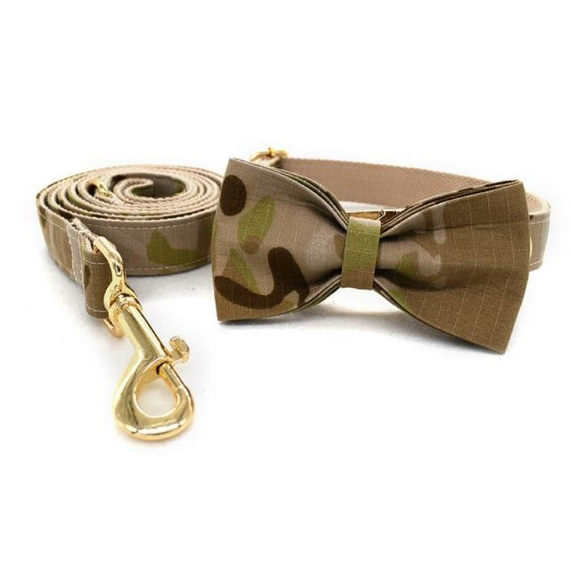 Our luxurious, handmade  Hunter's Dream Camouflage Bow Tie Dog Collar & Leash Sets are best sellers.