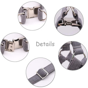 Harness includes stainless-steel claps and 2 heavy-duty D-rings