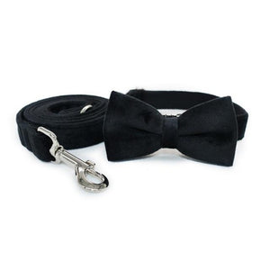 Our elegant Black Velvet Bow Tie Dog Collar & Leash Sets are timeless.